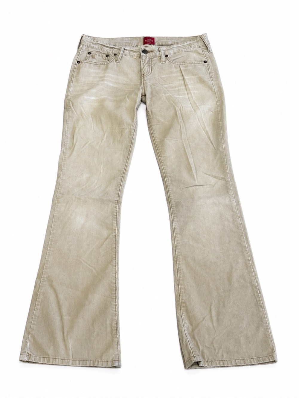 Vintage River Wash Tan Corduroy Bootcut Pants Size 4 Y2K Low Rise Stretch - Picture 2 of 7